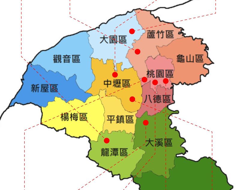 桃園市長期照顧中心分布圖