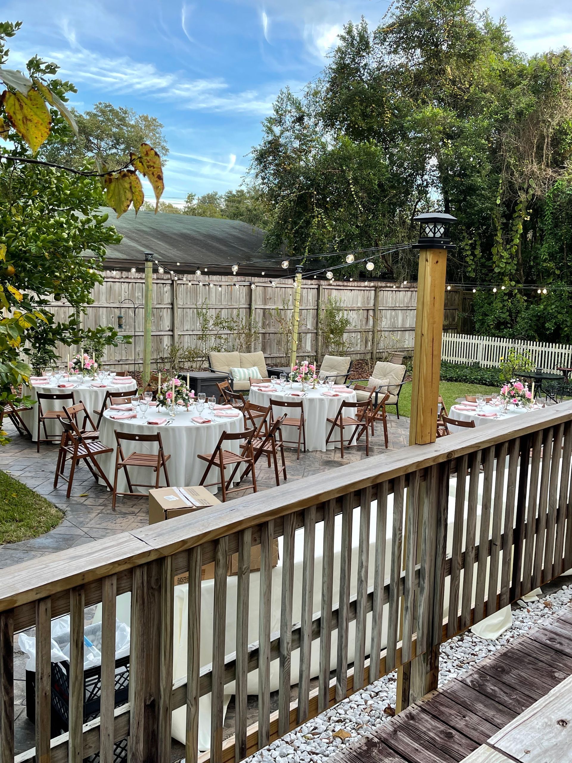 Beautiful tables set for an event at The Laurel Oak Inn