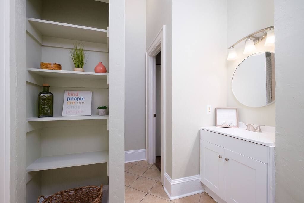 guest bathroom of a short term rental in gainesville