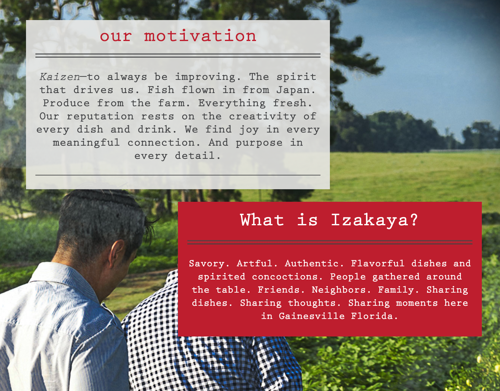 A web page about Izakaya and 