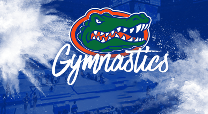 University of Florida gymnast performing a floor routine at Exactech Arena.