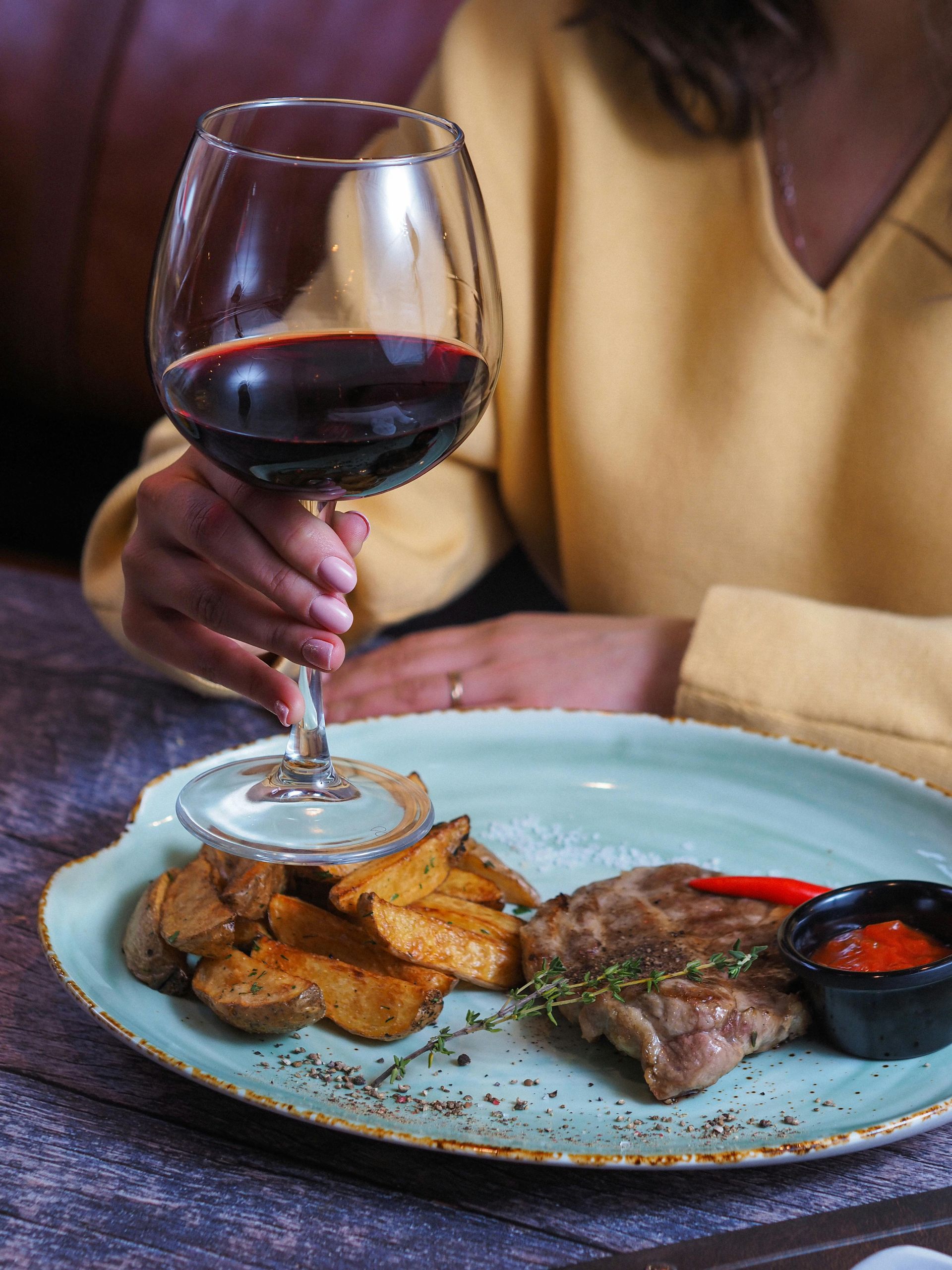 Elegant dining room at Embers Wood Grill in Gainesville, FL