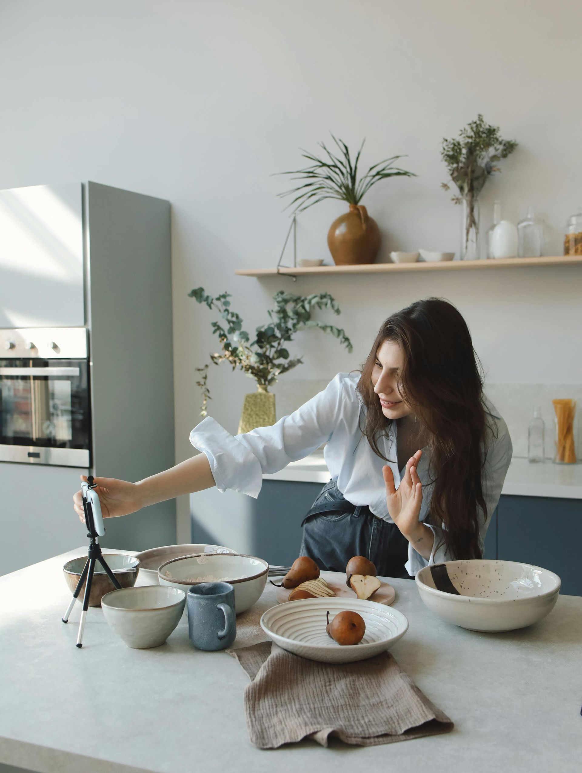 A woman cooking 