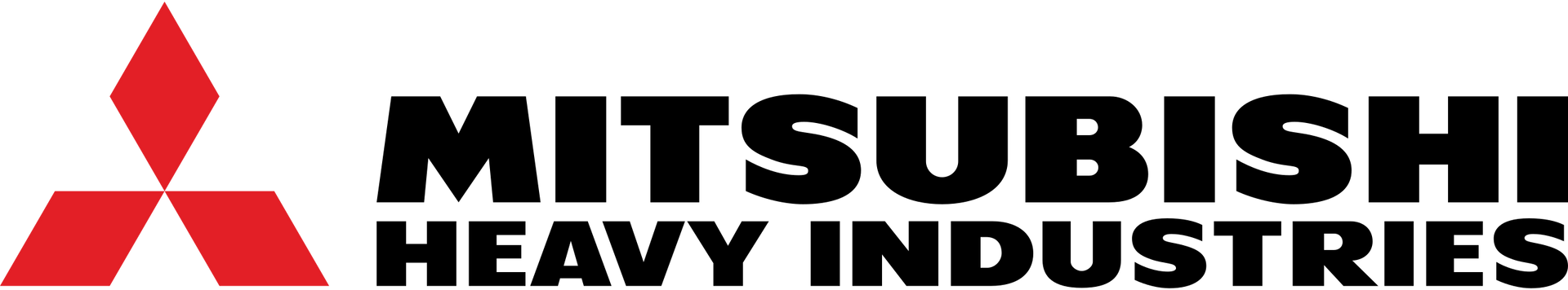 A red and black logo for mitsubishi heavy industries
