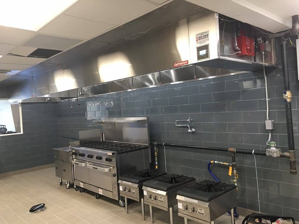 A commercial kitchen exhaust hood in Providence, RI