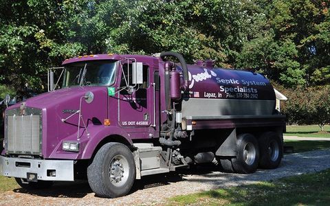 CREED Purple Septic Truck — Plymouth, IN — Creed Septic System Specialist