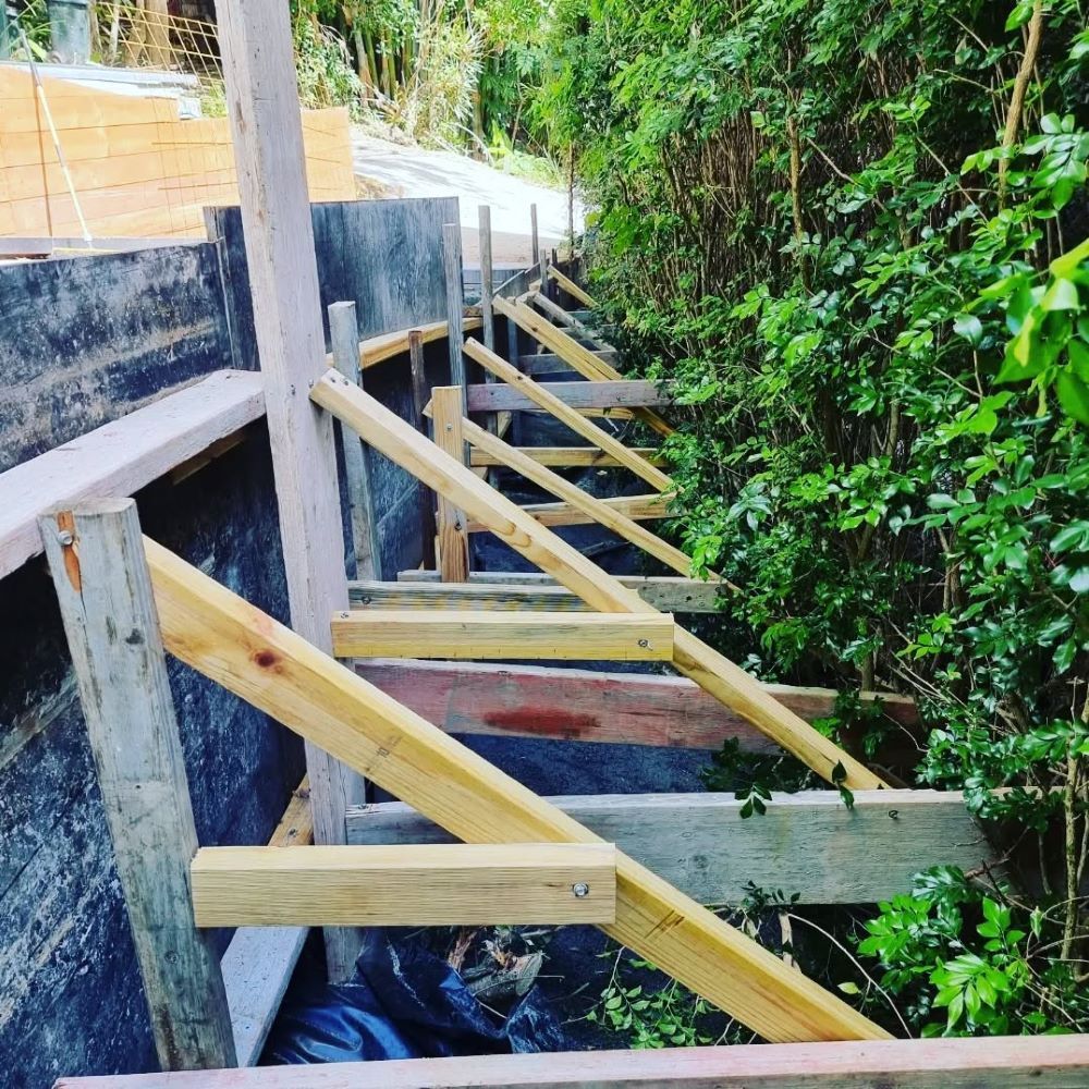 A Wooden Structure is Being Built in the Woods — TJ Concreting in Myocum, NSW