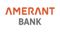 The logo for amerant bank is orange and gray on a white background.