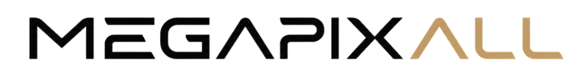 The logo for megapixall is black and red on a white background.