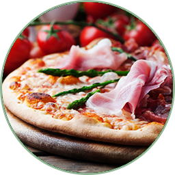 Italian pizza with ham and asparagus — Pizza and sandwiches in Bridgewater, NJ