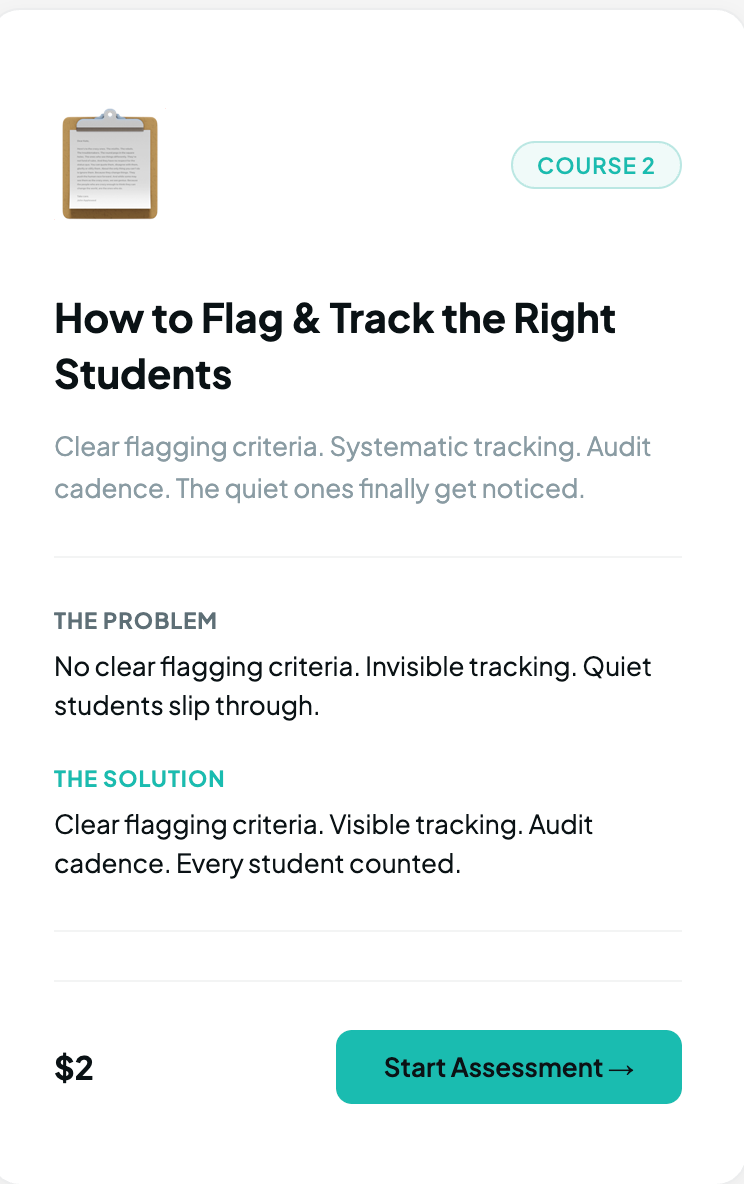Clear flagging criteria. Systematic tracking. Audit cadence. The quiet ones finally get noticed.