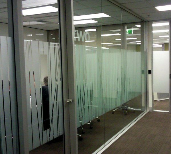patterned office glass