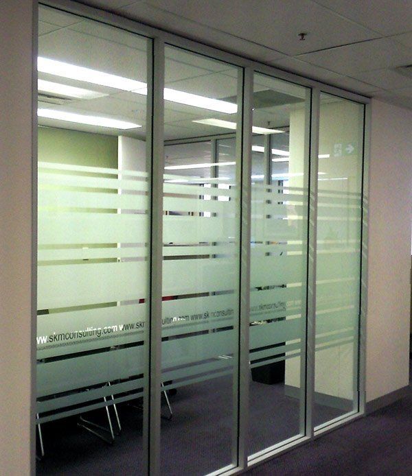lined office glass