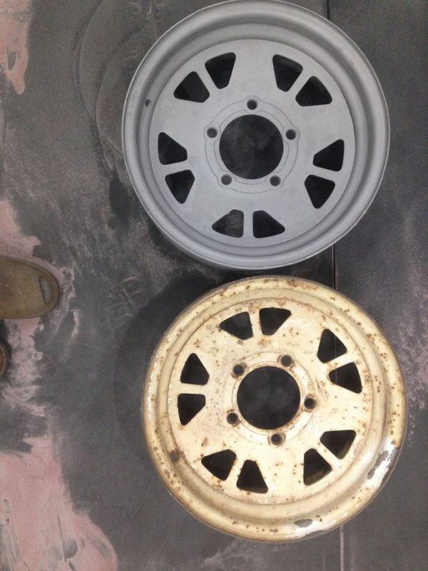 Two Wheels Mags Before And After Powder Coating — ASSB Armidale Sand & Soda Blasting In  Armidale, NSW