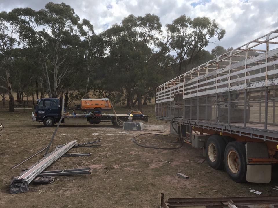 Painting The Trailer Of The Truck — ASSB Armidale Sand & Soda Blasting In  Armidale, NSW