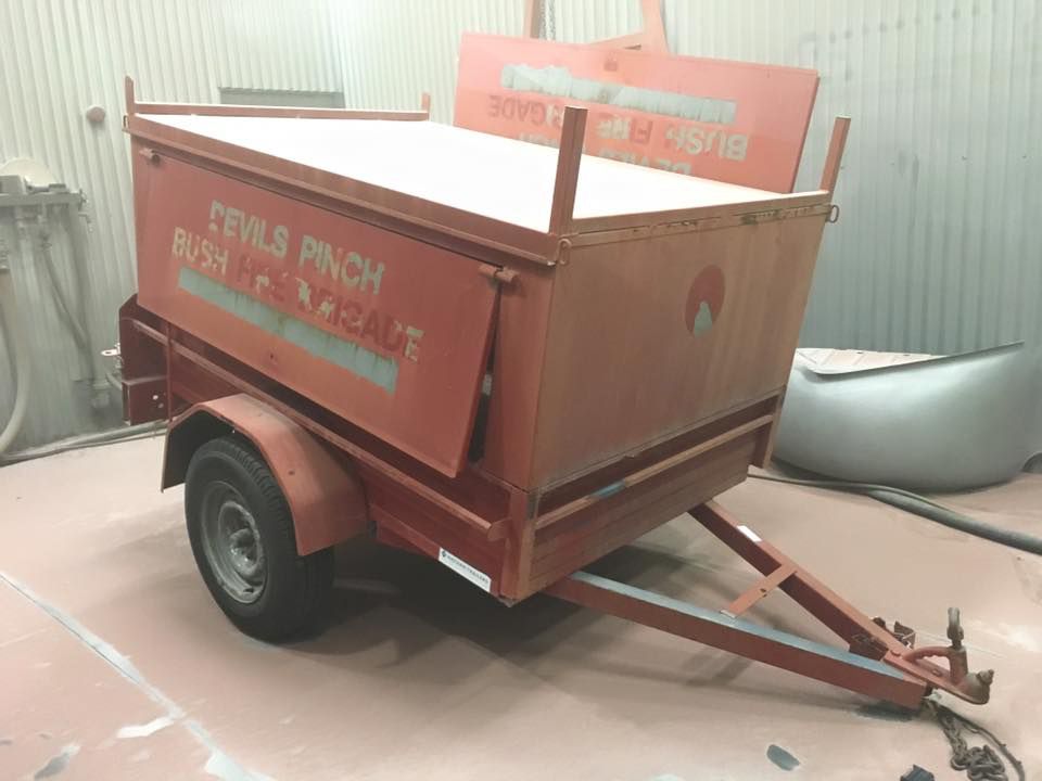 Old Red Trailer Before Painting — ASSB Armidale Sand & Soda Blasting In  Armidale, NSW