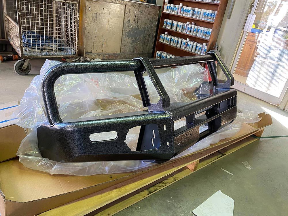 Metal Front Bumper With Black Colour — ASSB Armidale Sand & Soda Blasting In Tamworth, NSW