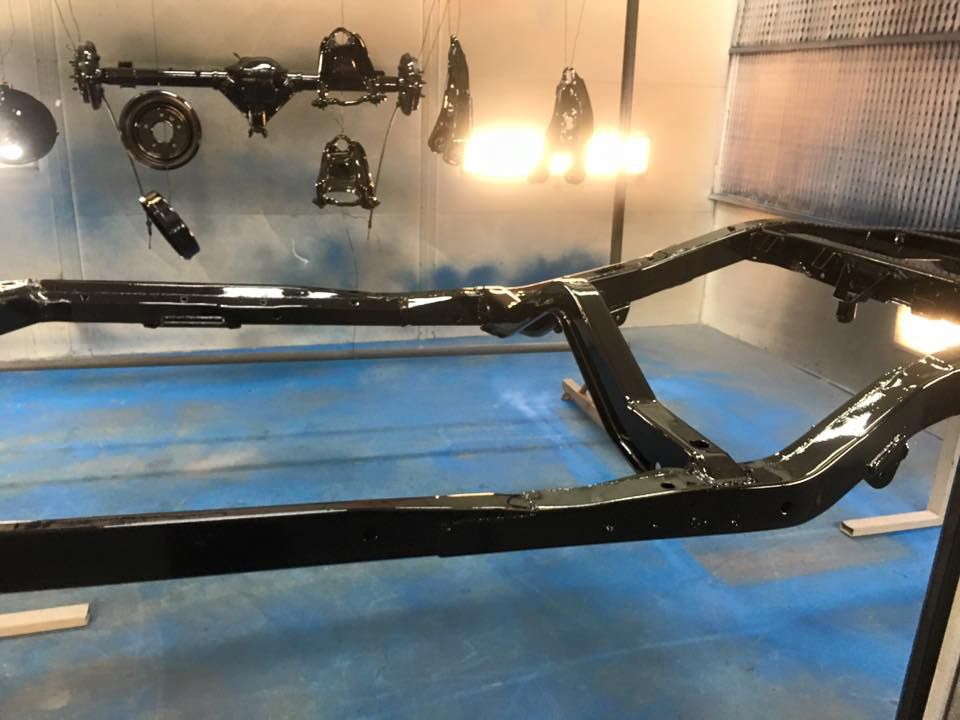 A Car Frame with A New Finish Black Paint — ASSB Armidale Sand & Soda Blasting In  Armidale, NSW