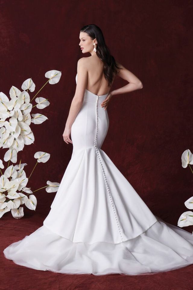navy blue dress for baby girl Sample Justin Alexander 'Burns' Wedding Dress For Sale main image 1