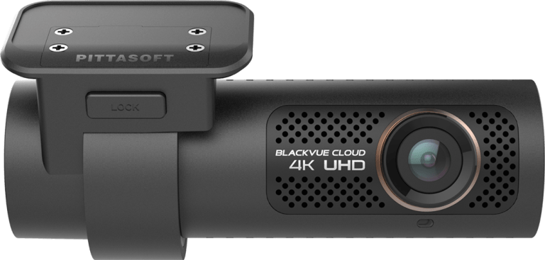 A blackvue cloud 4k uhd dash cam is shown on a white background.