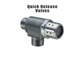 A close up of a quick release valve on a white background