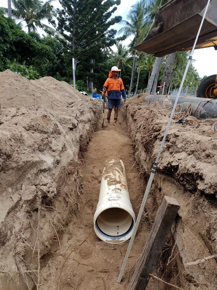 Work Being Done on Underground Pipelines — Whitsunday Drainage Contractors in Airlie Beach, QLD