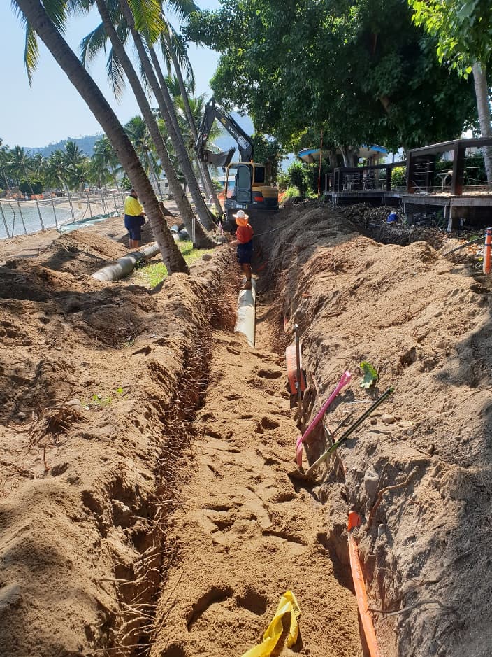 Residential Drainage Work Under Construction — Whitsunday Drainage Contractors in Airlie Beach, QLD