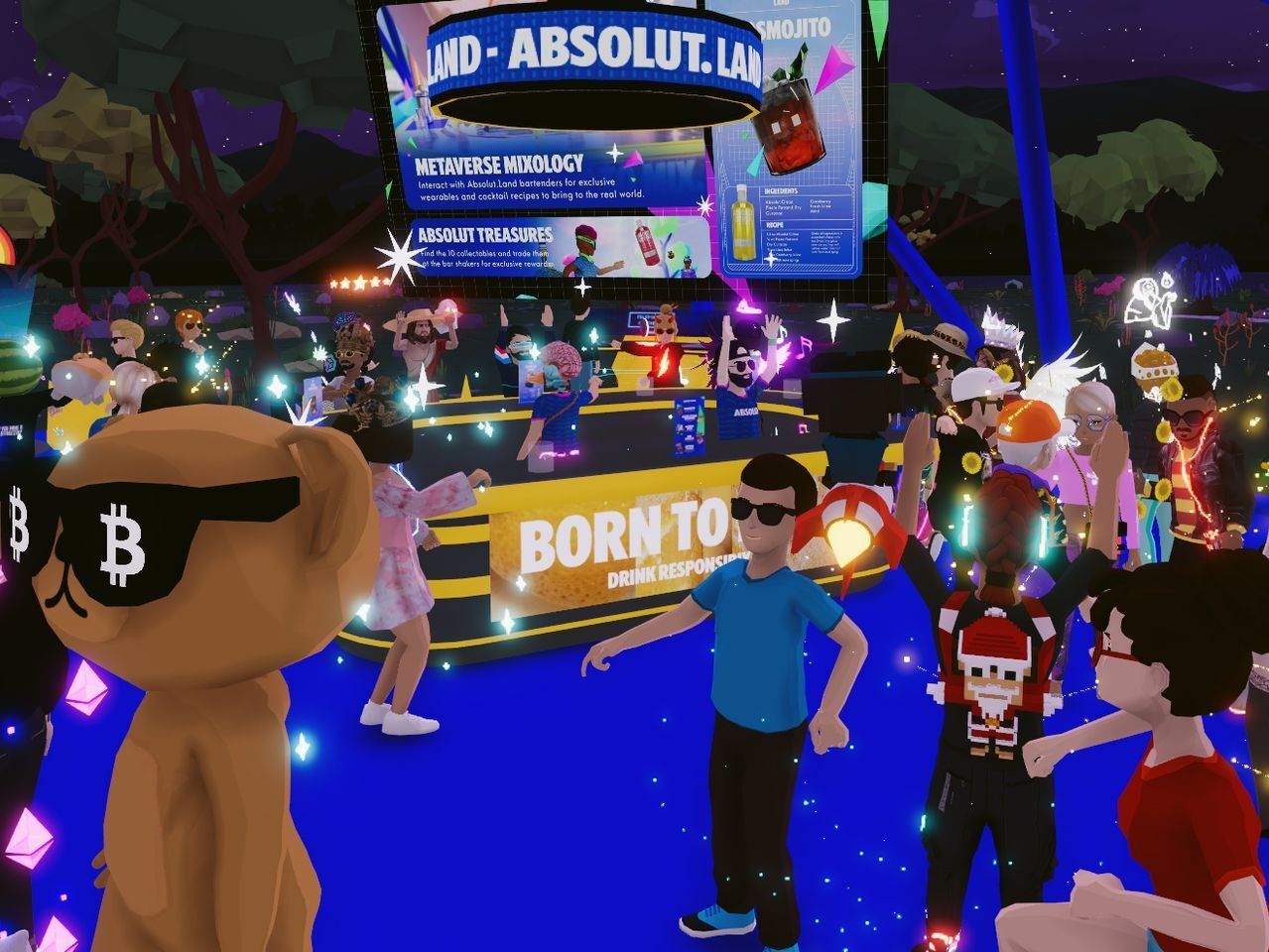 metaverse event for absolut vodka in decentraland