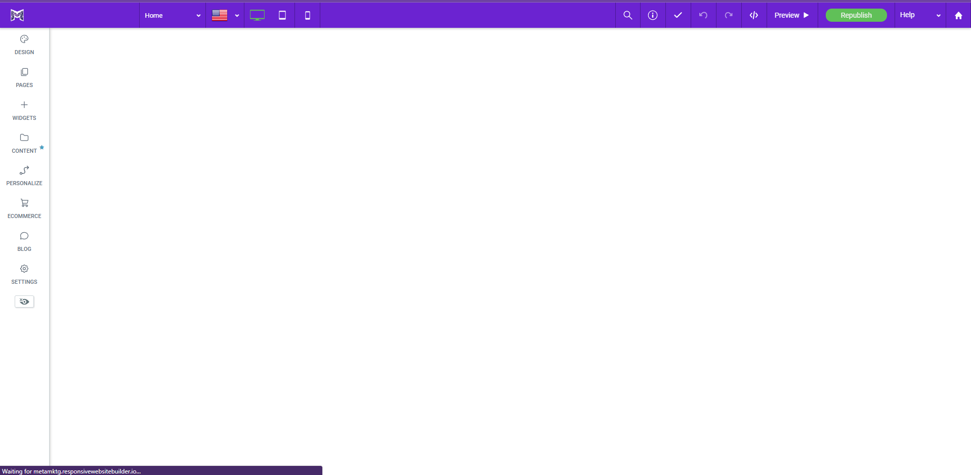 A computer screen with a purple header and a white background.