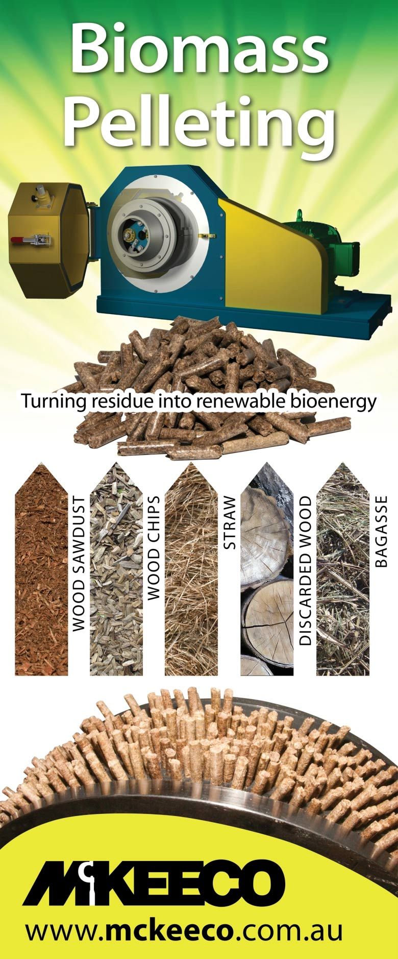 Biomass pelleting poster | Lismore, NSW | McKeeko General Engineering
