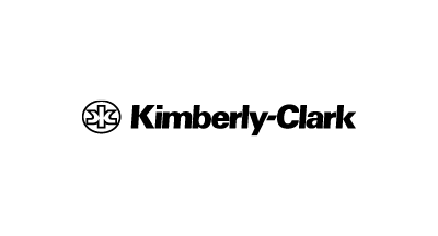 A black and white logo for Kimberly Clark on a white background.