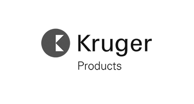 A black and white logo for Kruger products on a white background.
