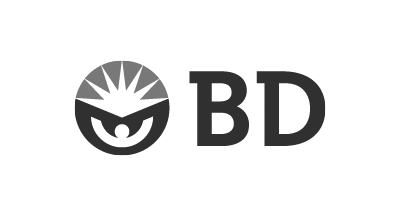 The bd logo is a black and white logo with a sun in the middle.