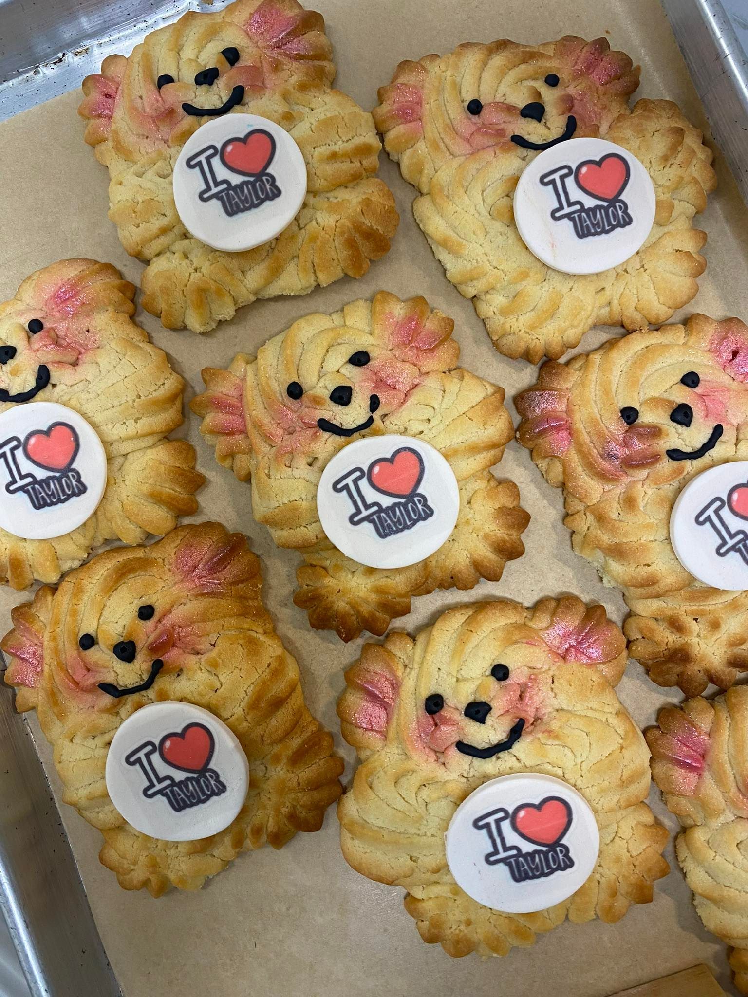 Dog-shaped cookies with 