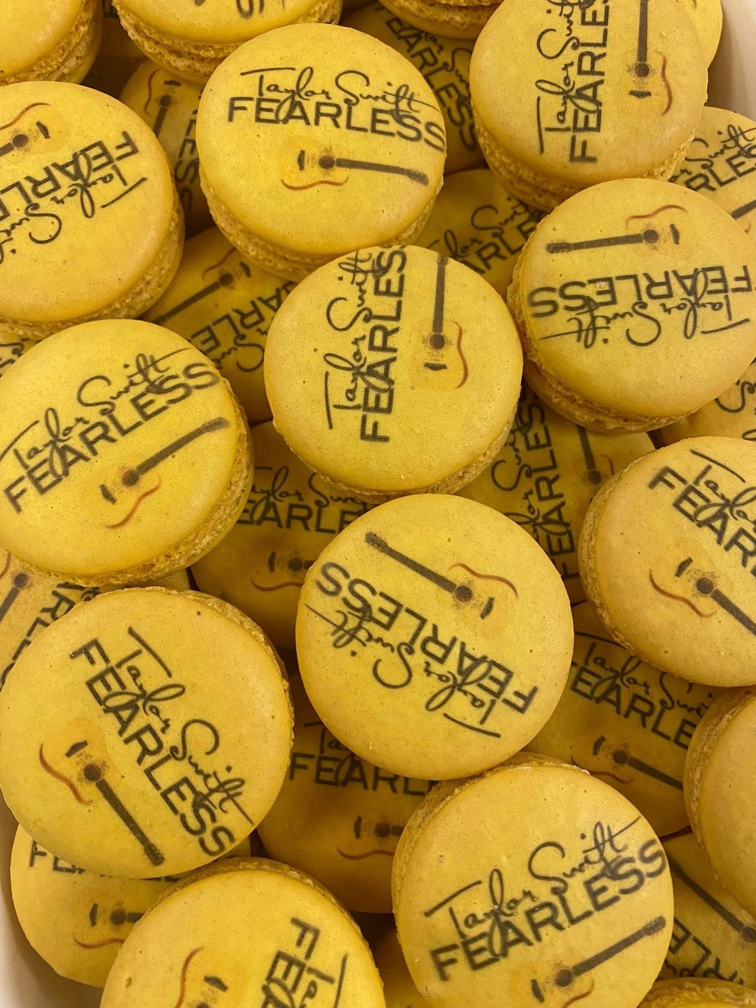 Yellow macarons with 