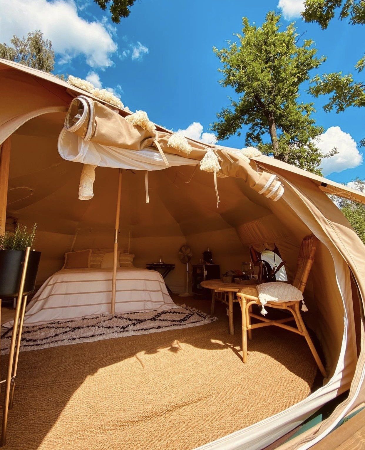 lotus glamping tent interior