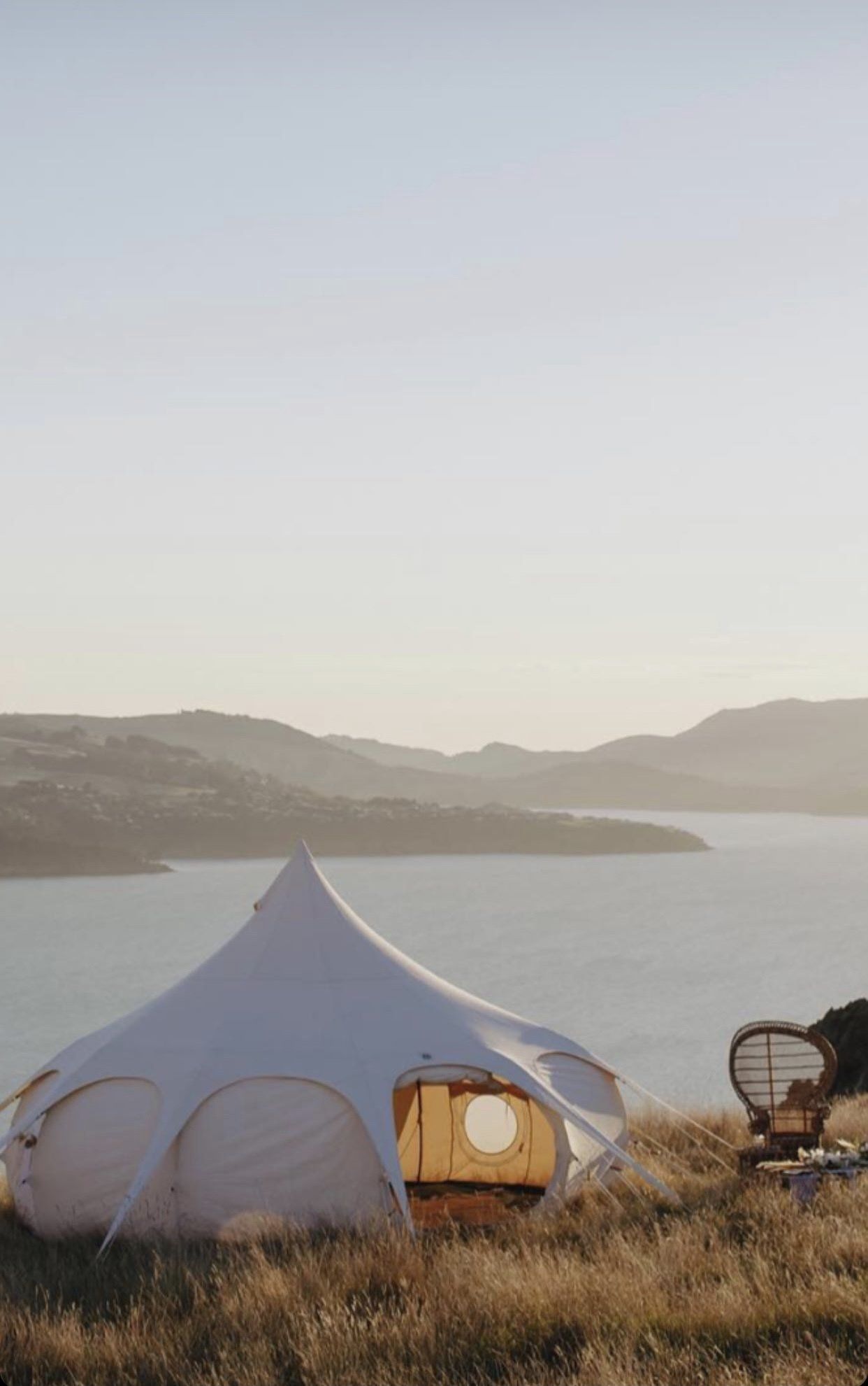 lotus glamping tent behind river