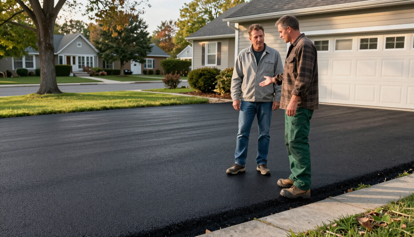Homeowner and contractor in talks over a newly installed driveway