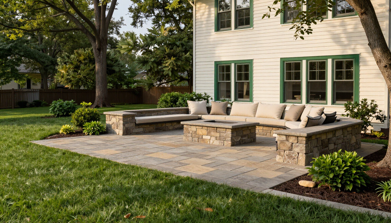 A newly installed patio in Medford