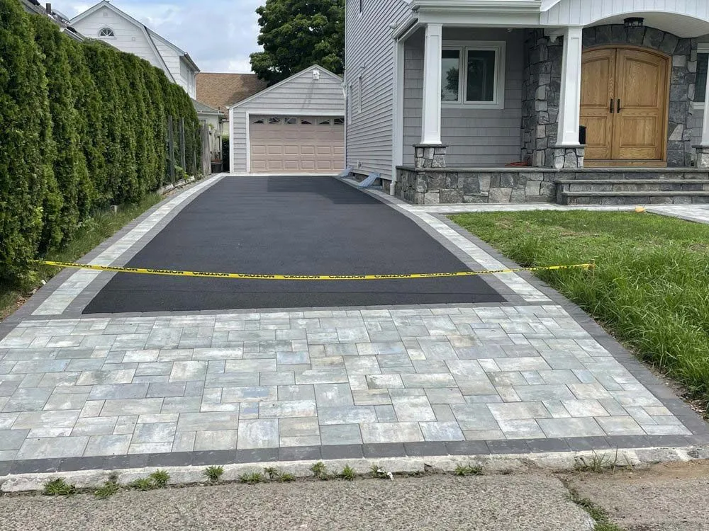 Newly installed asphalt paving