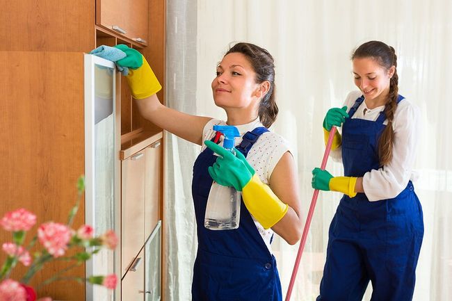 women cleaning the house