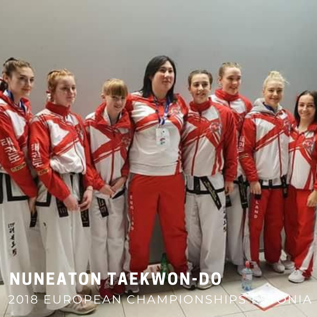England Taekwondo females lined up
