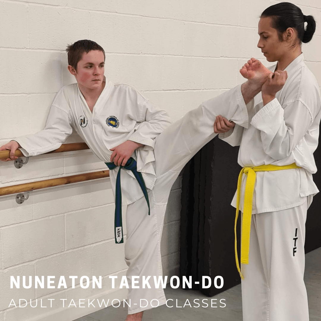 Boy practicing side kick