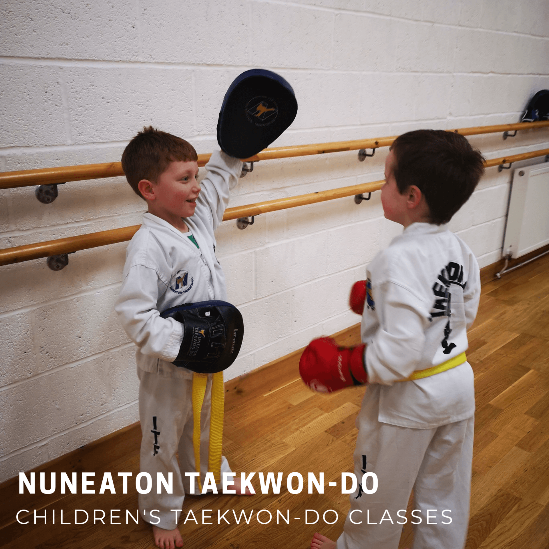 Children practising punch drills