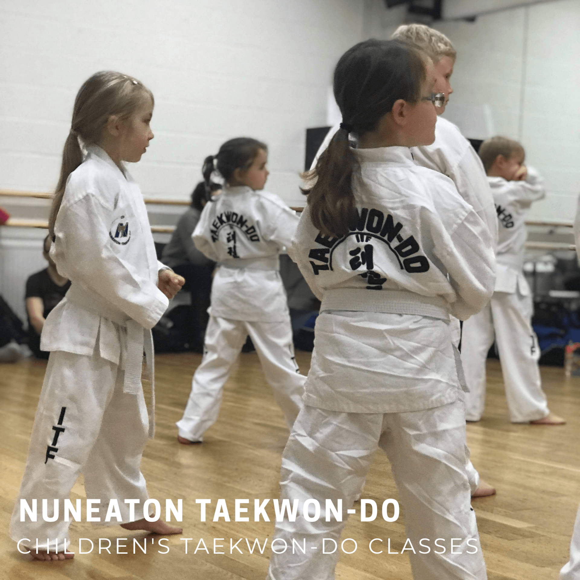 Children in a martial arts class