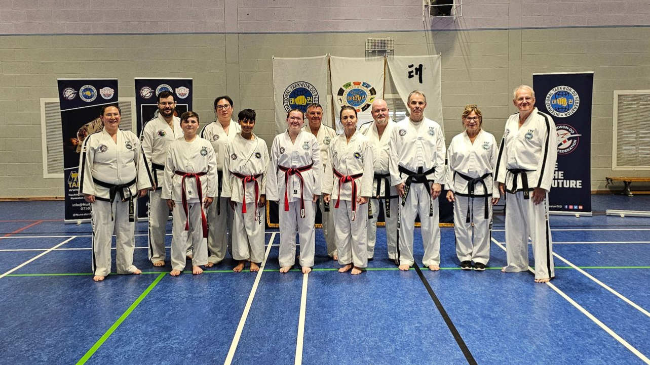 Black belt candidates at the BTF National Grading in July 2025
