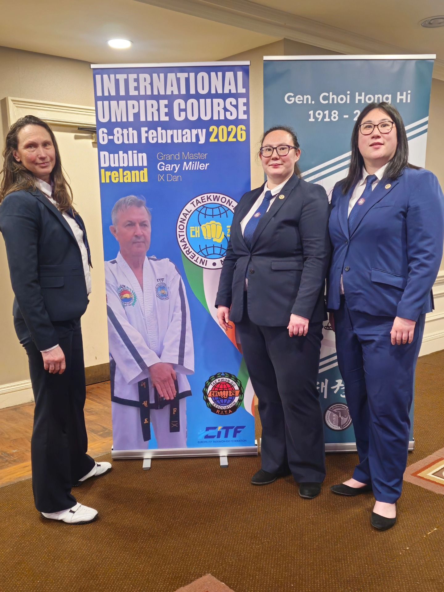 Violetta Harlow, Natalie Williams and Danielle Williams at the ITF Umpire Course in Dublin
