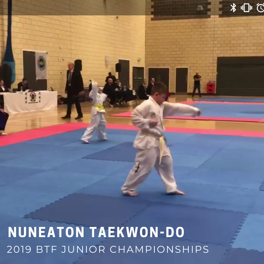 Taekwondo student in competition