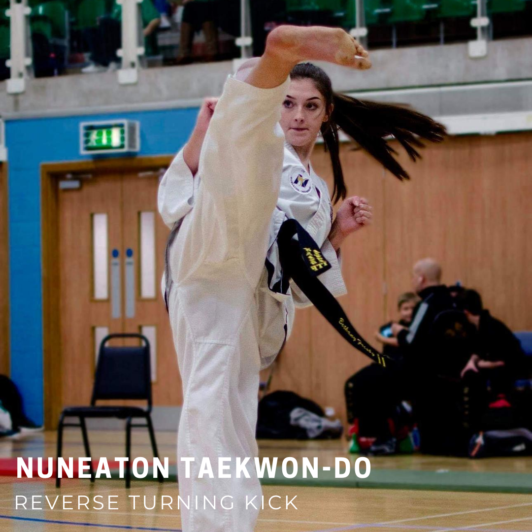 Blackbelts Taekwondo reverse turning kick