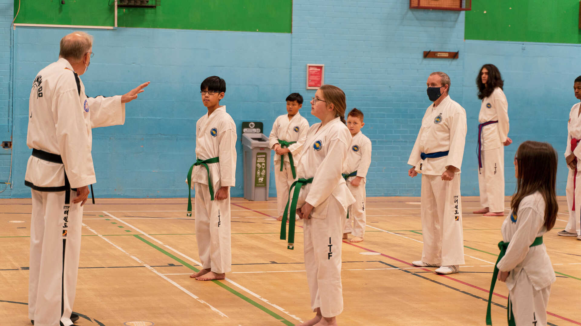 Martial Arts students listening